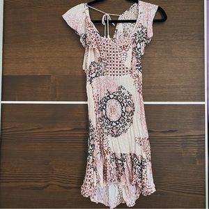 LF Three Days Pink Patterned Dress
